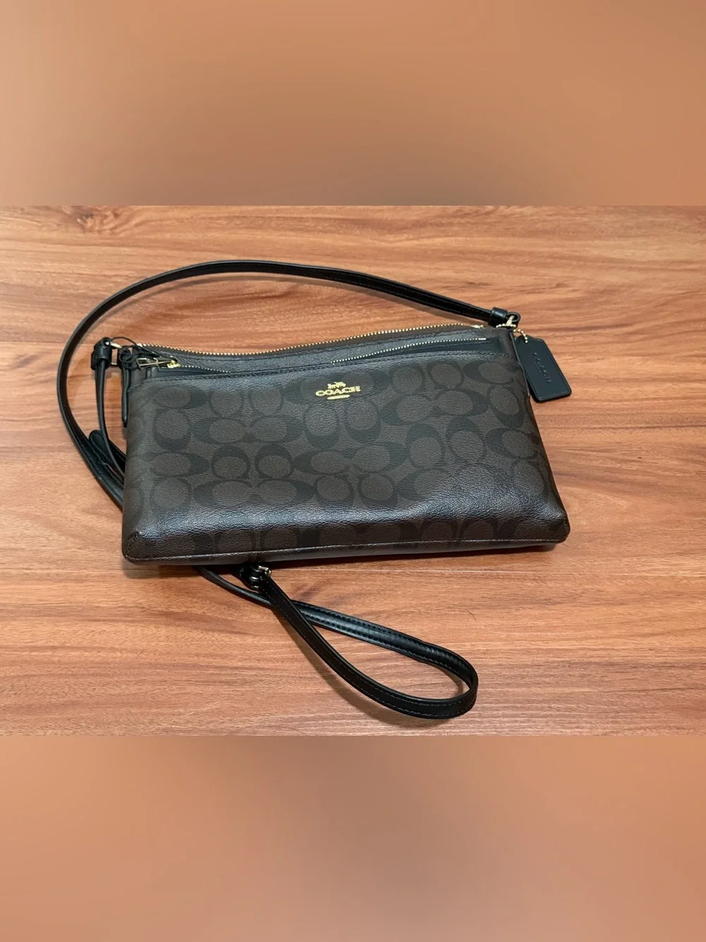 Vintage Coach East/West Crossbody Bag with Pop-Up Pouch